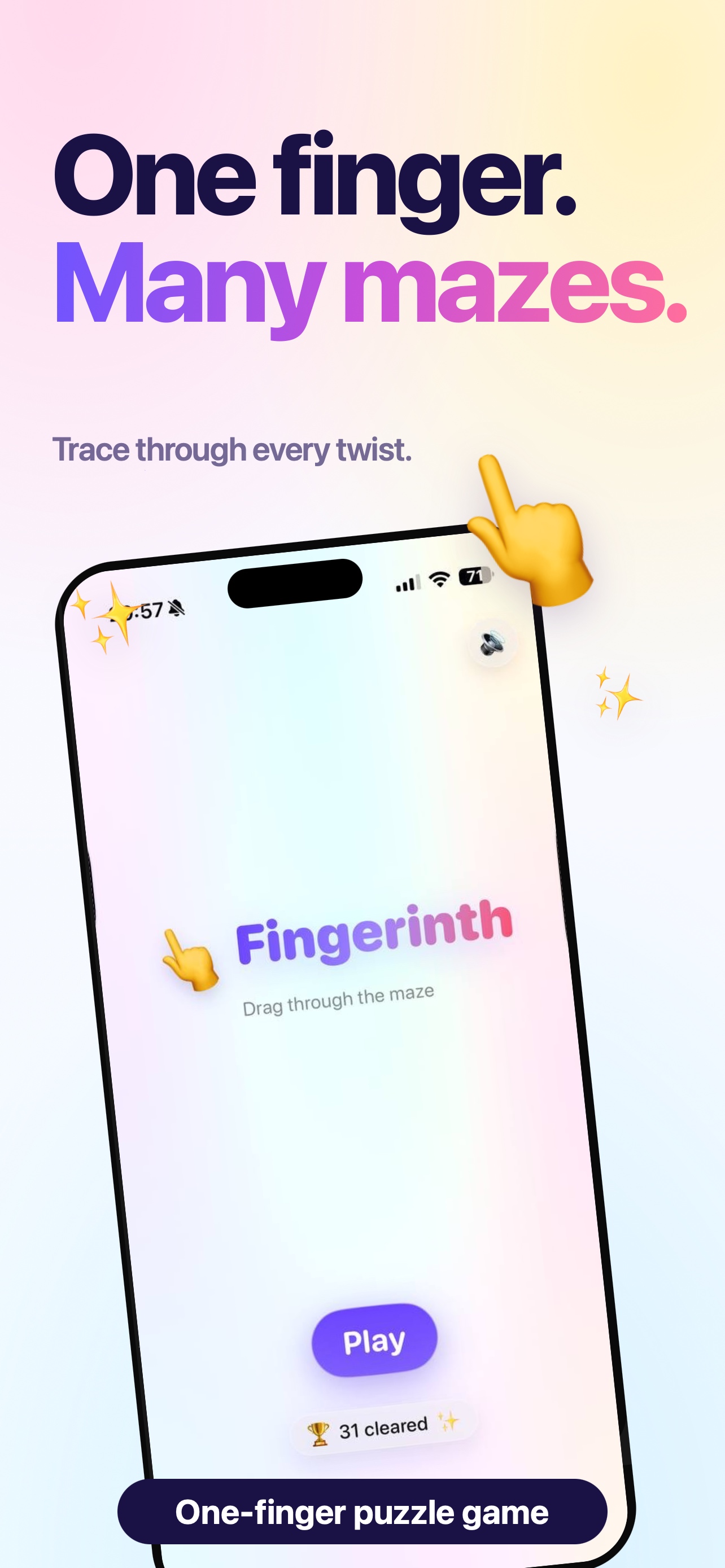 Fingerinth — drag through every twist