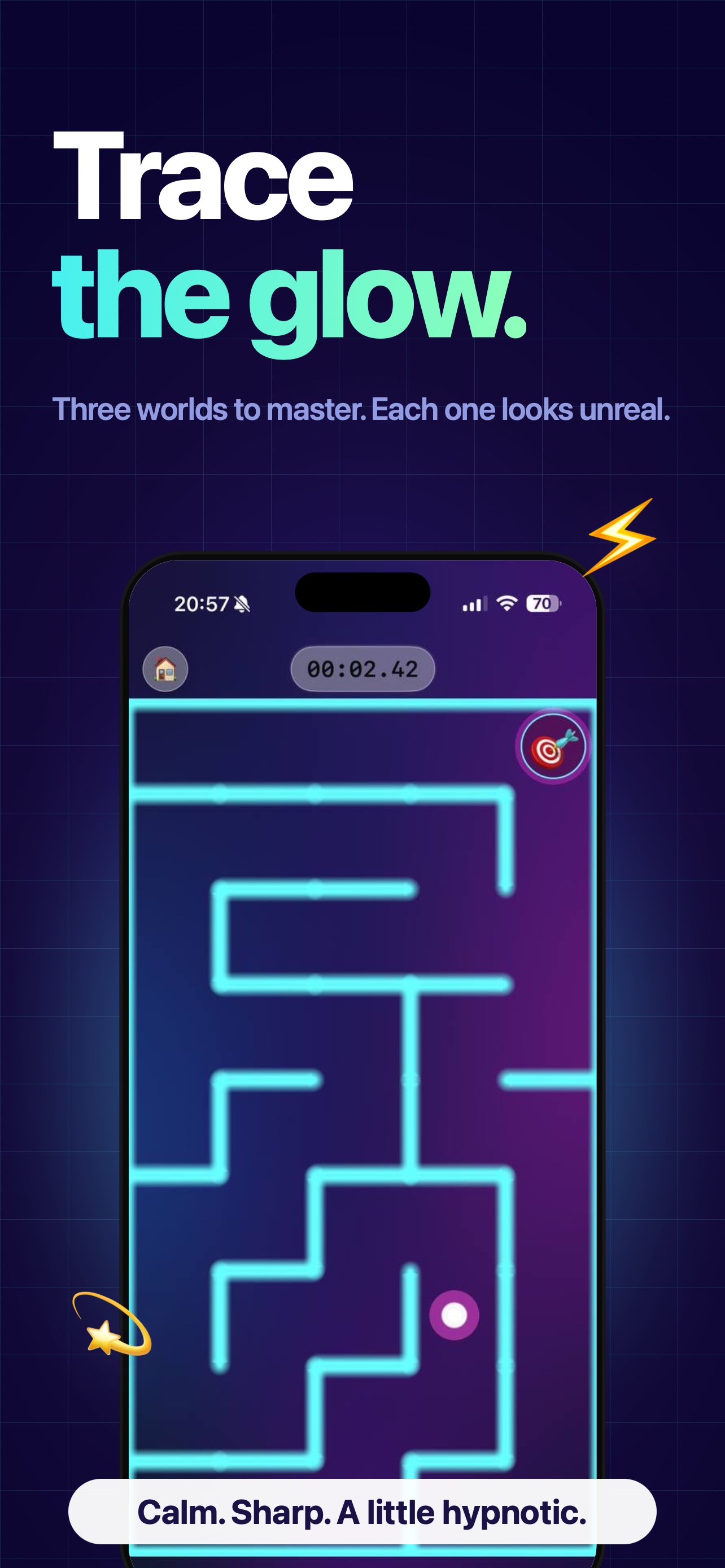 Trace the glow — Neon theme