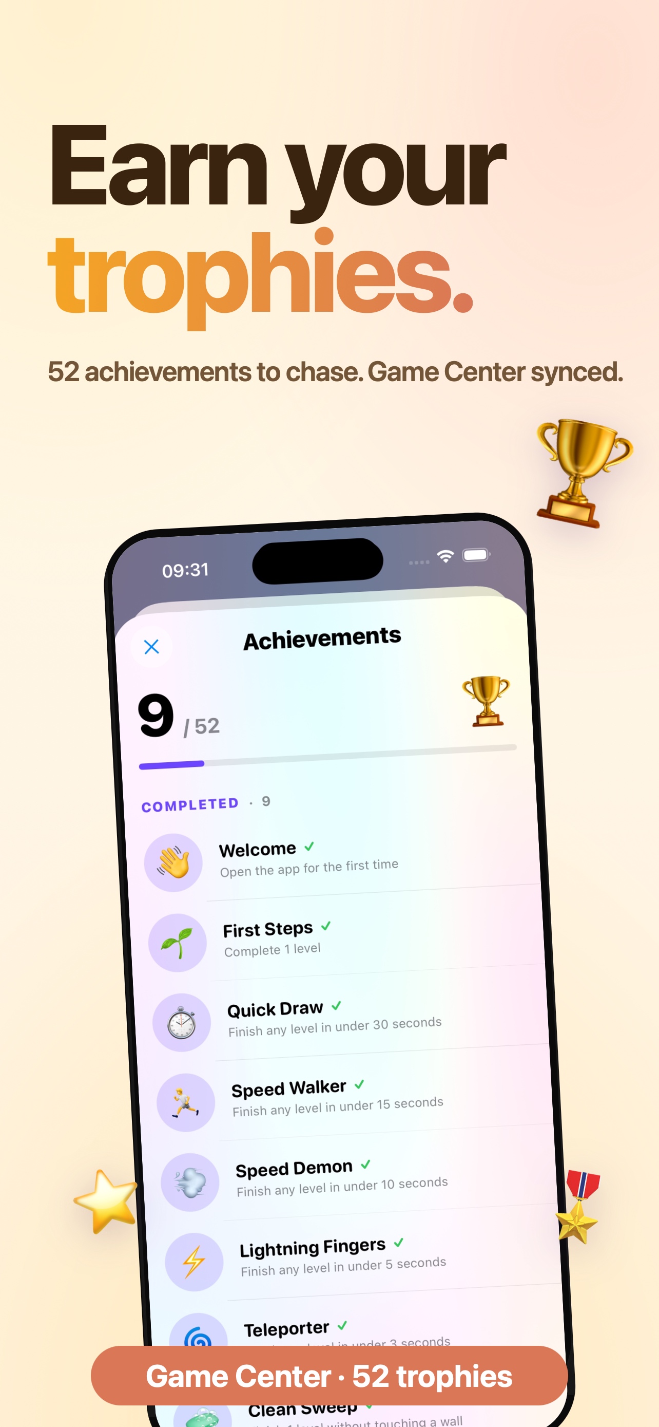 52 Game Center achievements